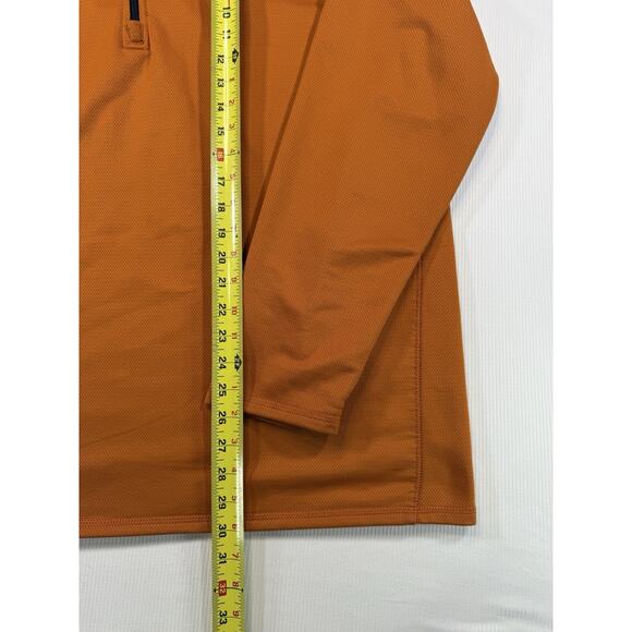 Timberland Sweater Mens XL Rust Orange Fleece Quarter Zip Pullover Logo Outdoor - Picture 4 of 8